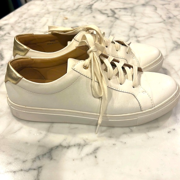 White Leather Sneakers - Picture 1 of 5